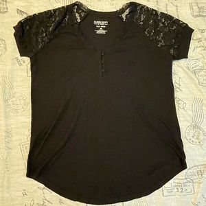 Torrid Super Soft Lace Sleeve Henley